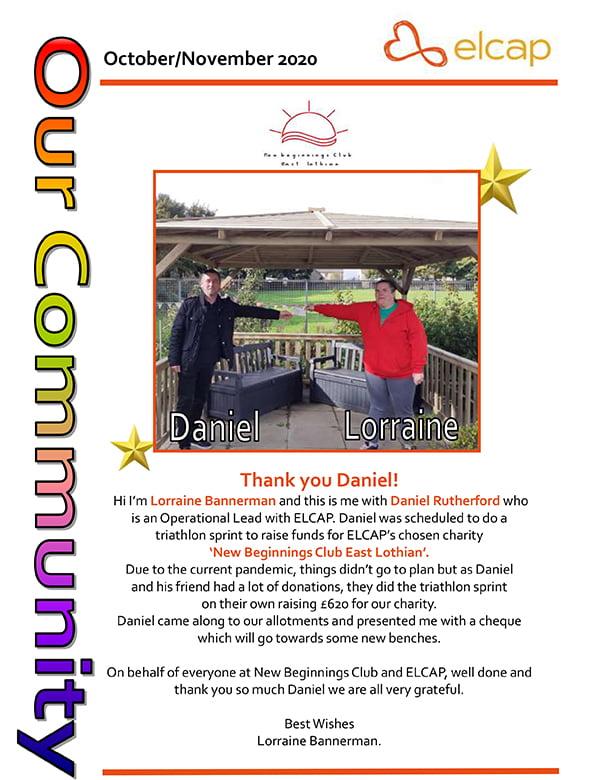 We are happy to present ELCAP's Our Community Newsletter for October/November 2020.